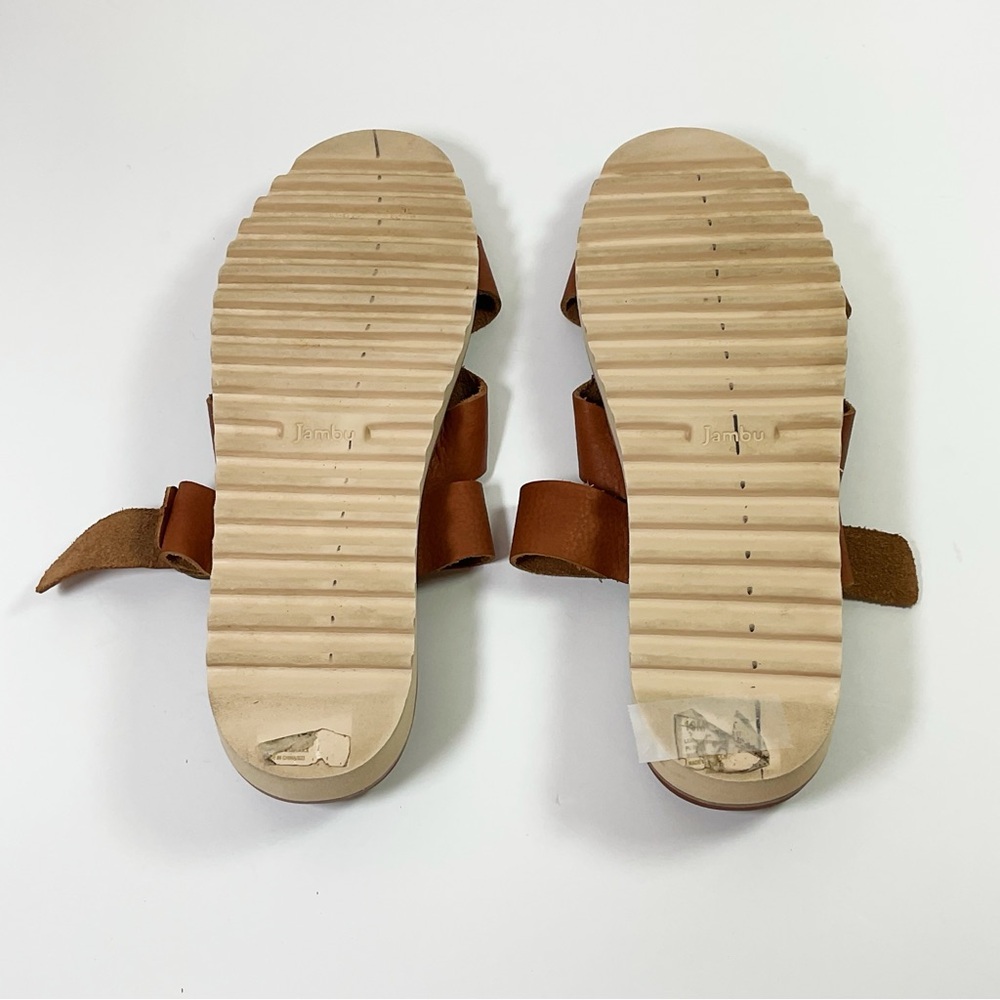 Jambu Frida Leather Criss-Cross Buckle Sandal, Camel - Picture 7 of 9